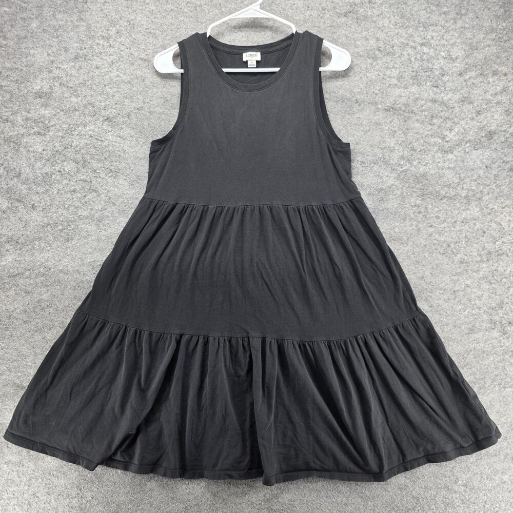 J.CREW Dress Womens S Black Sundress Trapeze & Swing Short Crew Neck Layered